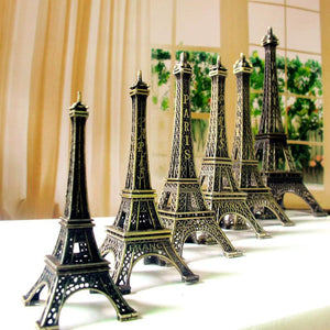 Vintage Bronze Paris Eiffel Tower Tone Alloy Figurine Statue for Home Decor Office Desktop Decorative Statues