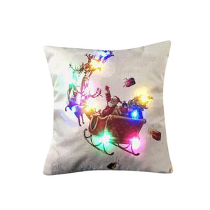 Christmas Lighting LED  Cushion Cover Home Decor Throw Pillowcase Sofa Flashing