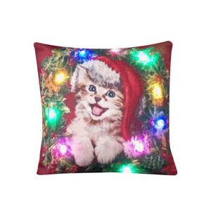 Christmas Lighting LED  Cushion Cover Home Decor Throw Pillowcase Sofa Flashing