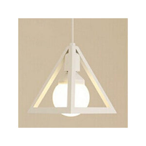 Vintage Industrial Triangle Pendant Light Chandelier Ceiling Lamp with White Line