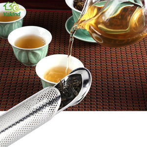 1Pcs Stainless Steel Pipe Design Strainer Tea Infuser  Feel Good Holder Tool Tea Spoon Infuser Filter Kitchen Accessories