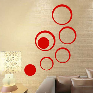 Circles 3D Wall Mirror Stickers Vinyl Wall Sticker DIY Living Bedroom Sofa TV Background Wall Art Mural Home Decoration