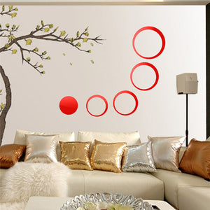 Circles 3D Wall Mirror Stickers Vinyl Wall Sticker DIY Living Bedroom Sofa TV Background Wall Art Mural Home Decoration