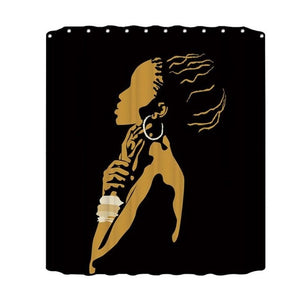 180x180cm African Woman Shower Curtains Waterproof Polyester Fabric Bathroom Curtains Screen for Bath Home Decoration