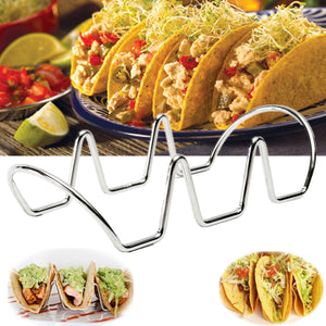 3 Shell Mexican Taco Food Rack Holder Stand Storage Kitchen Home Stainless Steel