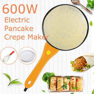 3X Kitchen Tool Orange Handle Electric Griddle Pancake Crepe Maker 42x20cm